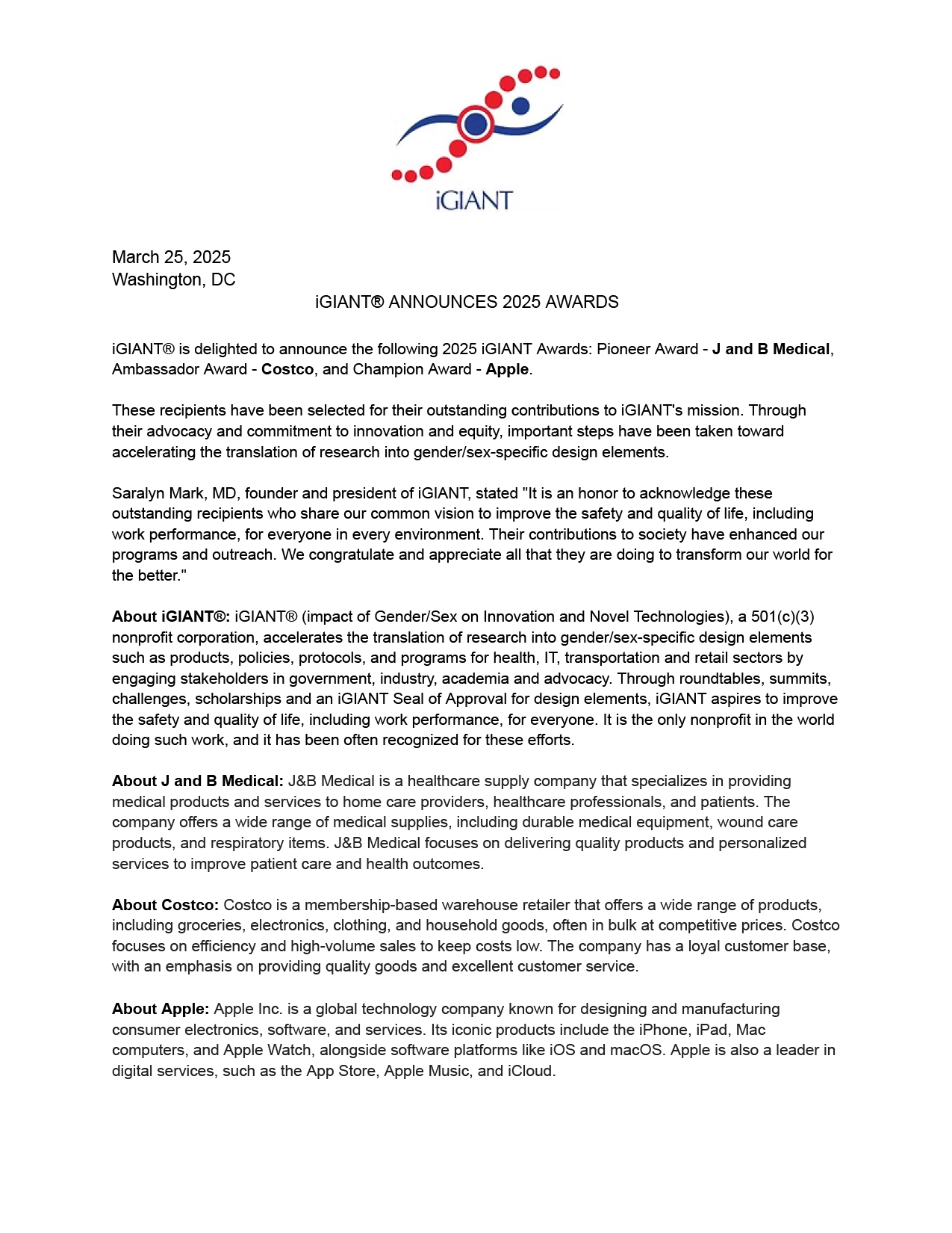 2025 iGiant Awards
